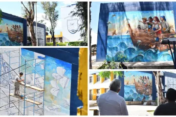 Realiza Daniel Poeta Latas mural en la UABJO