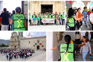 Participación activa en el Segundo Simulacro Nacional 2025 en el Palacio de Oaxaca de Juárez