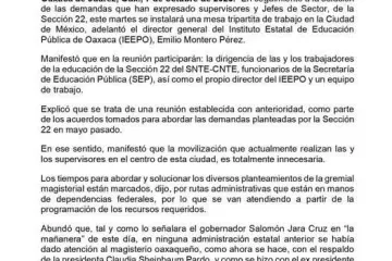 Instalan mesa en CDMX para atender tema de supervisores y jefes de sector: IEEPO