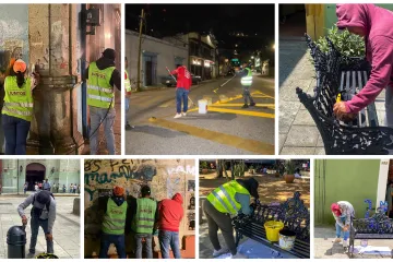 Mantienen cuadrillas del Centro Histórico acciones para mejorar la imagen urbana de la capital