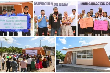 Miguel Quetu entrega aula, sanitarios y cisterna en primaria de Juchitán