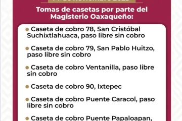Casetas de cobro son tomadas por magisterio