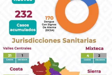 Registra Oaxaca 13 casos nuevos de Dengue 