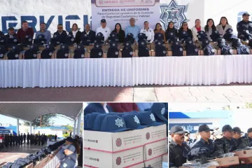 Entrega Nancy Benítez uniformes a la policía municipal de Xoxocotlán