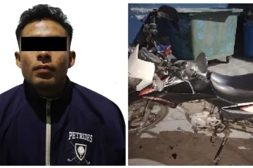 Policía Municipal detiene a dos personas al conducir una motocicleta con reporte de robo