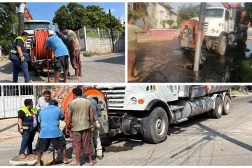 Gobierno de Juchitán refuerza atención en zonas afectadas por el drenaje colapsado