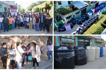 Para enfrentar la escasez de agua, Nancy Benítez entrega tinacos a familias de la Colonia Brasil