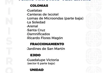 Agenda del suministro de agua potable para este sábado 