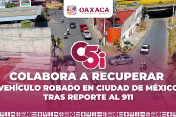 Colabora C5i a recuperar vehículo robado en Ciudad de México tras reporte al 9-1-1