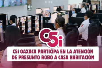 Coadyuva C5i en la detención de una persona por presunto robo a una casa habitación en la capital del estado