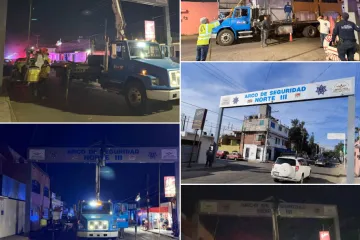 Completan instalación de estructura del nuevo Arco de Seguridad "Norte III" en Santa Lucía del Camino