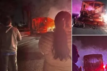 Se incendia autobús que se dirigía a Huautla 