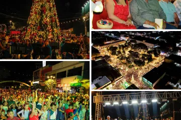 La magia de diciembre llega a Juchitán con el encendido de su árbol navideño 