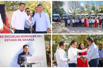 Entrega Gobierno de Oaxaca parque vehicular nuevo a las 11 Escuelas Normales del estado