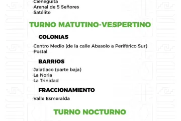 Agenda del suministro de agua potable para este sábado 