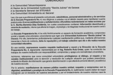 Comunidad académica respalda a su director de la Preparatoria 4 de Tehuantepec 