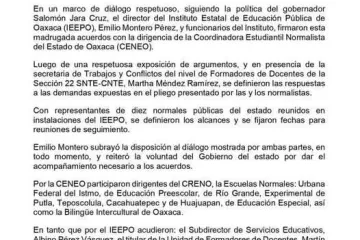 IEEPO define acuerdos con CENEO