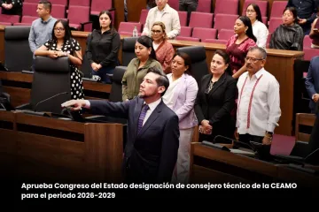 Aprueba Congreso del Estado designación de consejero técnico de la CEAMO para el periodo 2026-2029