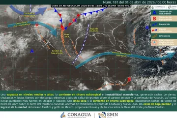 Se esperan tormentas, rachas fuertes de viento y posible caída de granizo en Oaxaca