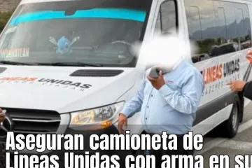 Aseguran camioneta de Lineas Unidas con arma en su interior