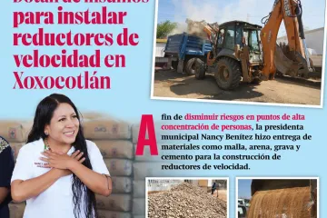 Entregan insumos para construir reductores de velocidad en Xoxocotlán