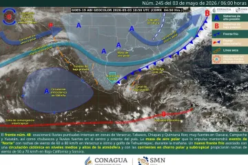 Frente frío 48 seguirá generando inestabilidad atmosférica en el estado