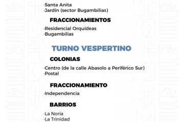 Agenda del suministro de agua potable para este jueves 