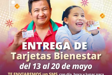 Bienestar realiza del 13 al 20 de mayo, la entrega de tarjetas de la Pensión para Personas con Discapacidad 