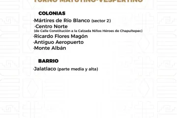 Agenda del suministro de agua potable para este domingo 