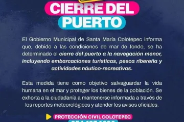 Cierran a la navegación Puerto Escondido