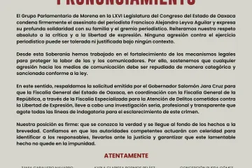 Legisladores fijan un posicionamiento sobre lo ocurrido al periodista Alejandro Leyva Aguilar.