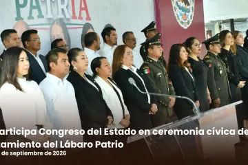 Participa Congreso del Estado en ceremonia cívica de Izamiento del Lábaro Patrio