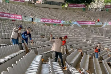Gobierno de Oaxaca de Juárez realiza labores de limpieza en el Auditorio Guelaguetza