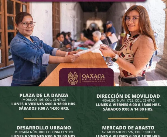Municipio de Oaxaca de Juárez mantiene descuento del 15 % en el pago del predial hasta este 31 de enero