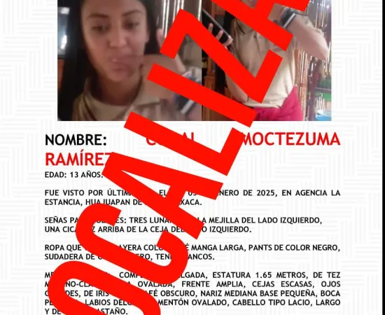Localizan a joven con vida reportada como desaparecida en Huajuapan