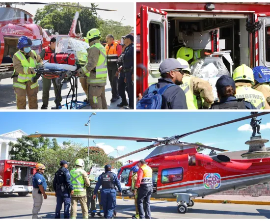 Aterrizaje exitoso de helicóptero garantiza atención urgente a recién nacido en Oaxaca: SSO