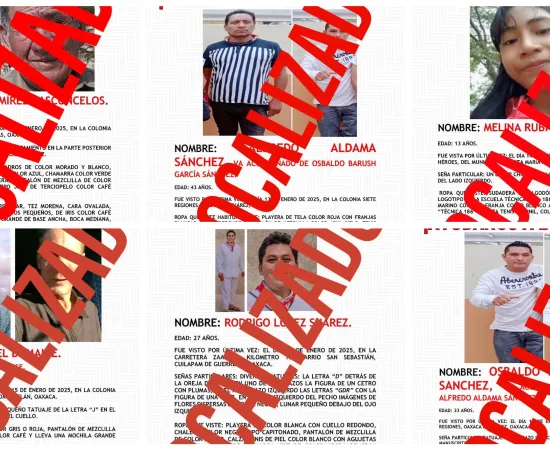 Fiscalía de Oaxaca da con 6 personas reportadas como no localizadas 