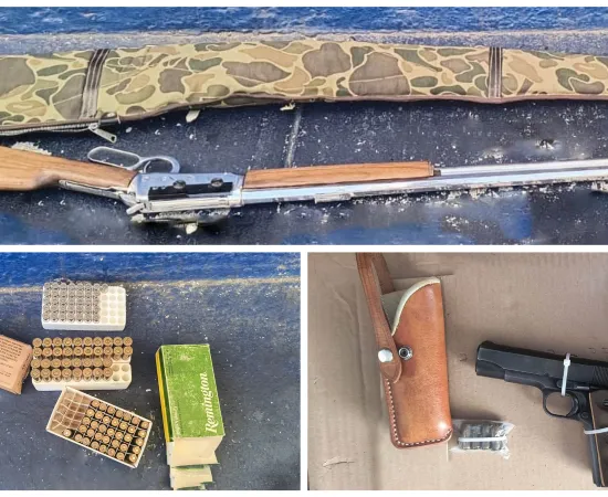 Secretaría de Seguridad Vecinal asegura dos armas de fuego y cartuchos útiles