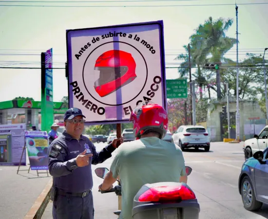 Inicia campaña de sensibilización sobre el uso correcto del casco en motociclistas