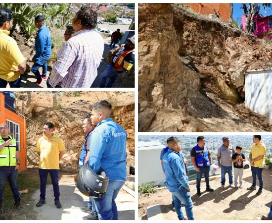 Atienden Soapa y CEPCyGR afectación por deslizamiento de tierra en colonia Santa Anita