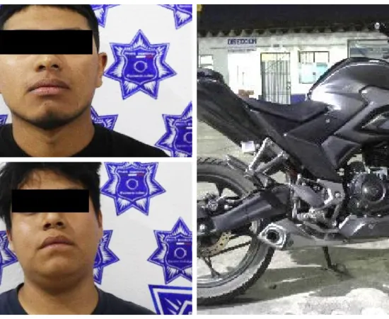 Policía Municipal detiene a dos personas por el presunto robo de una motocicleta