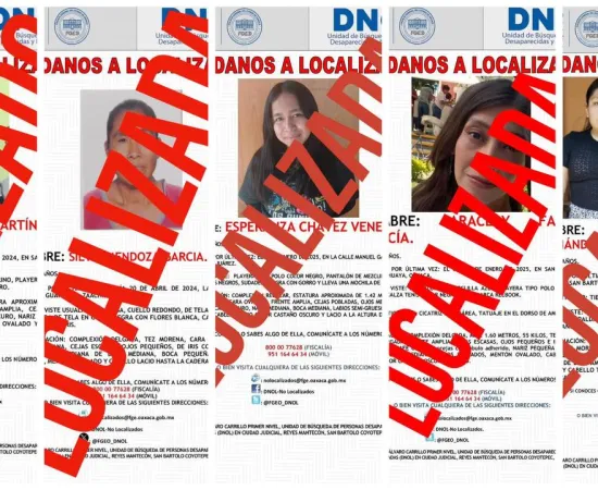 Fiscalía de Oaxaca da con el paradero de 5 personas reportadas como No Localizadas en la capital