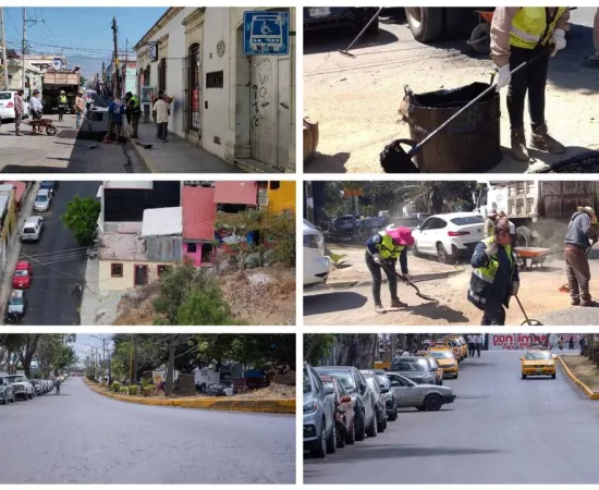 Cuadrillas de "Tache al Bache" realizan trabajos para mejorar las vialidades de Oaxaca de Juárez