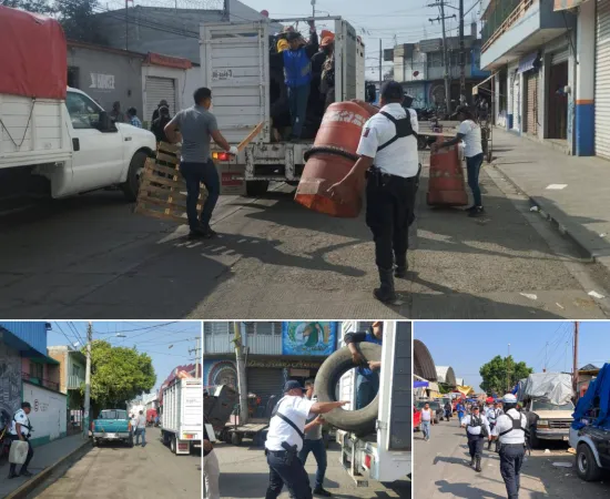 Mejora Policía Vial Estatal movilidad en Central de Abasto con dispositivo Barredora