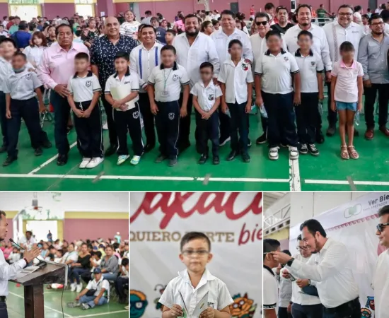 Entrega IEEPO lentes graduados a más de 2 mil estudiantes de nivel básico del Istmo