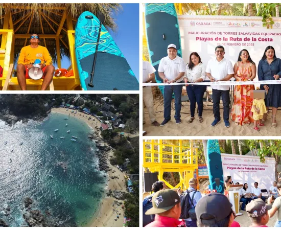 Entrega Sectur Oaxaca 10 torres salvavidas para garantizar la seguridad en playas