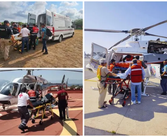 Trasladan a lesionado de accidente en la Mitla - Tehuantepec de Juchitán a la CDMX 