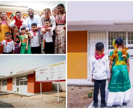 Entrega Miguel Quetu dos aulas a jardín de niños “Xhavizende” 