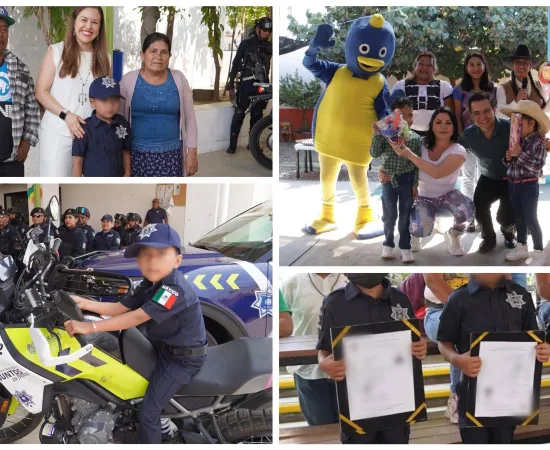 Secretaría de Seguridad Vecinal  nombra a tres niños como Policías Honorarios