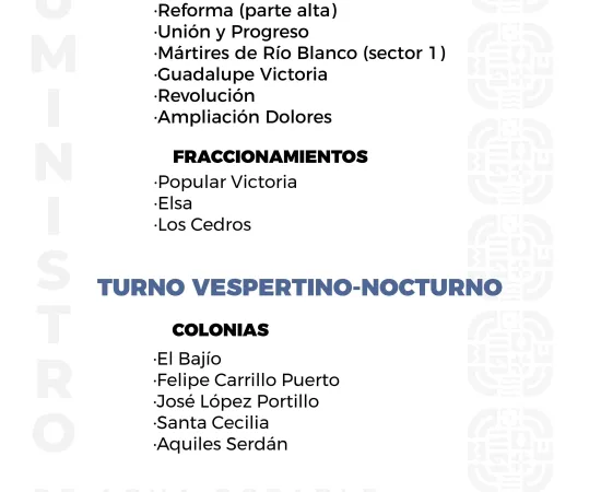 Agenda del suministro de agua potable de este sábado 